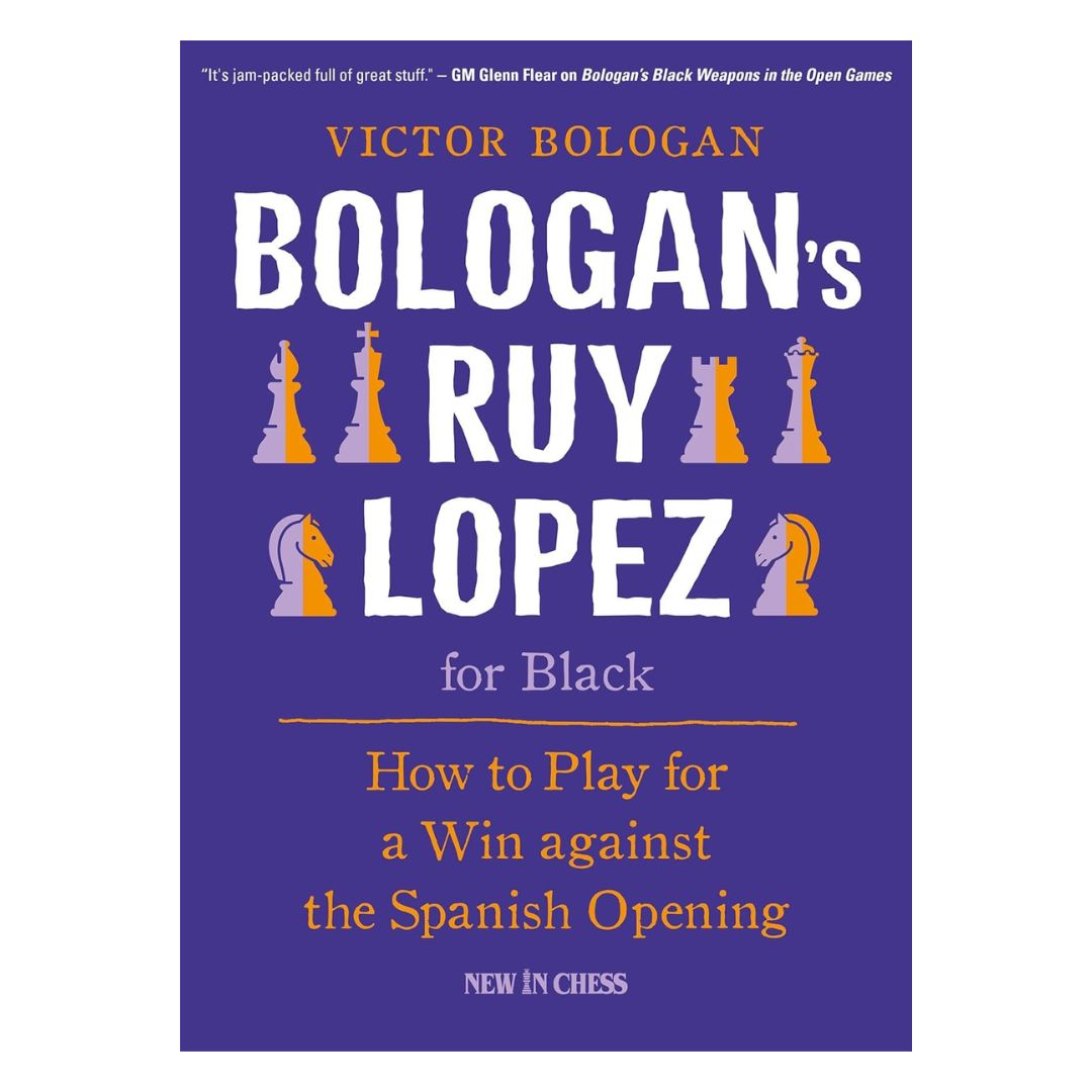 Omslag till ”Bologans Ruy Lopez för svart” - en dubbelrepertoar mot spansk öppning baserad på Carlsen och Aronian.