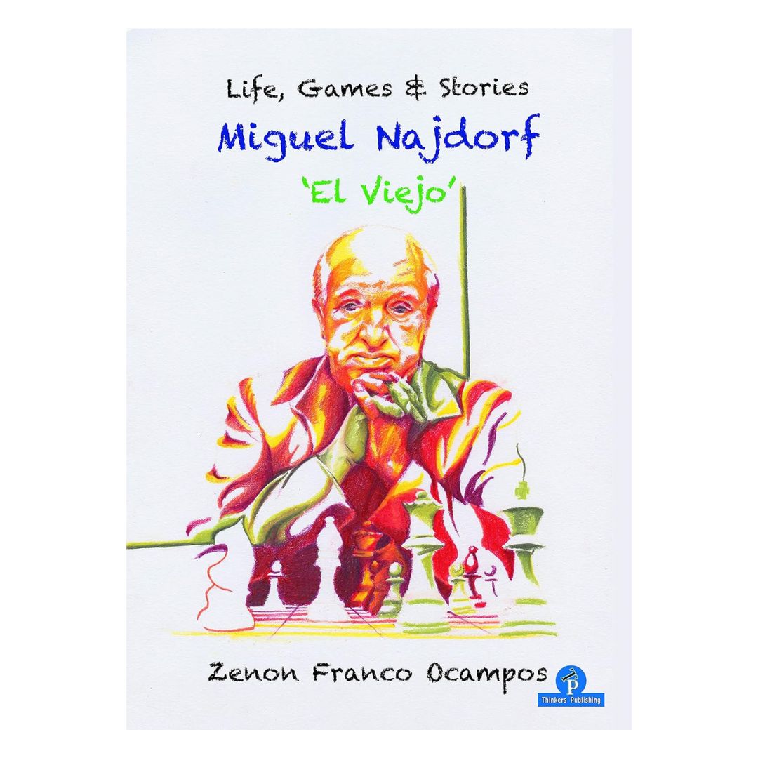 Schackbok om Miguel Najdorf, den argentinska schacklegenden, med 275 kommenterade partier och personliga berättelser från hans karriär