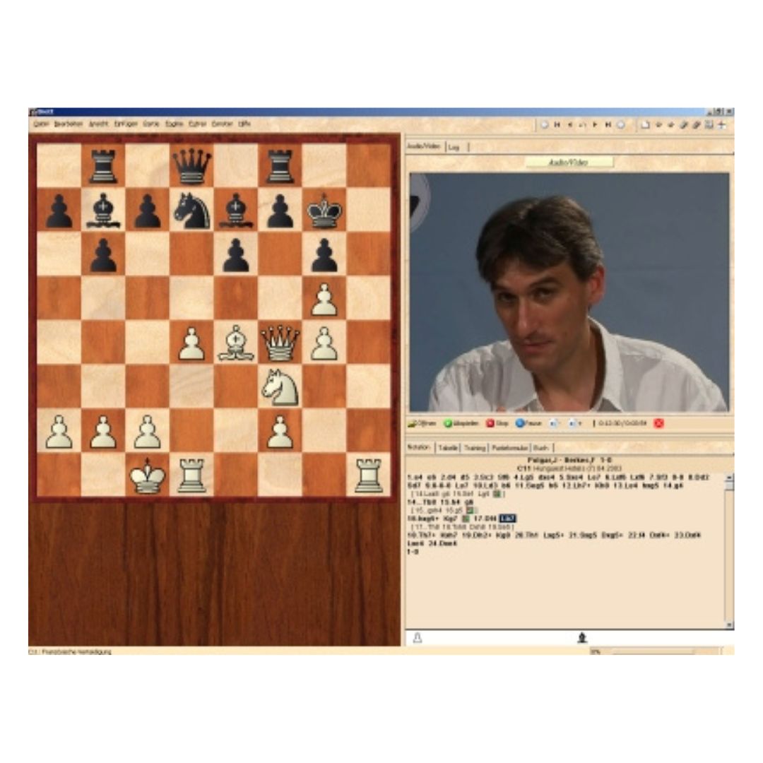 Powerplay 1 mating patterns schackstudie på dvd av daniel king, en engelsk stormästare som tittar rakt in i kameran