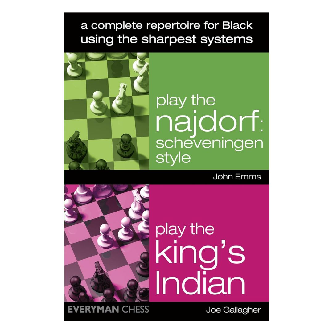 Omslag till ”Play the Najdorf / Play the King's Indian” – en öppningsbok med två svarta repertoarer i en samlad utgåva.