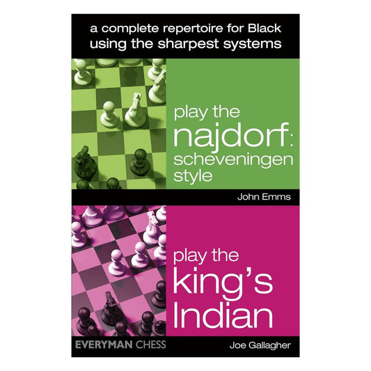 Omslag till ”Play the Najdorf / Play the King's Indian” – en öppningsbok med två svarta repertoarer i en samlad utgåva.