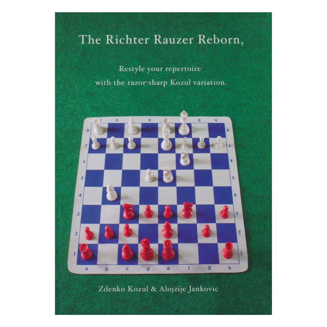 Framsidan av boken "The Richter Rauzer Reborn", en schackbok om huvudvarianten i Öppen Siciliansk för vita spelare som vill spela för seger.
