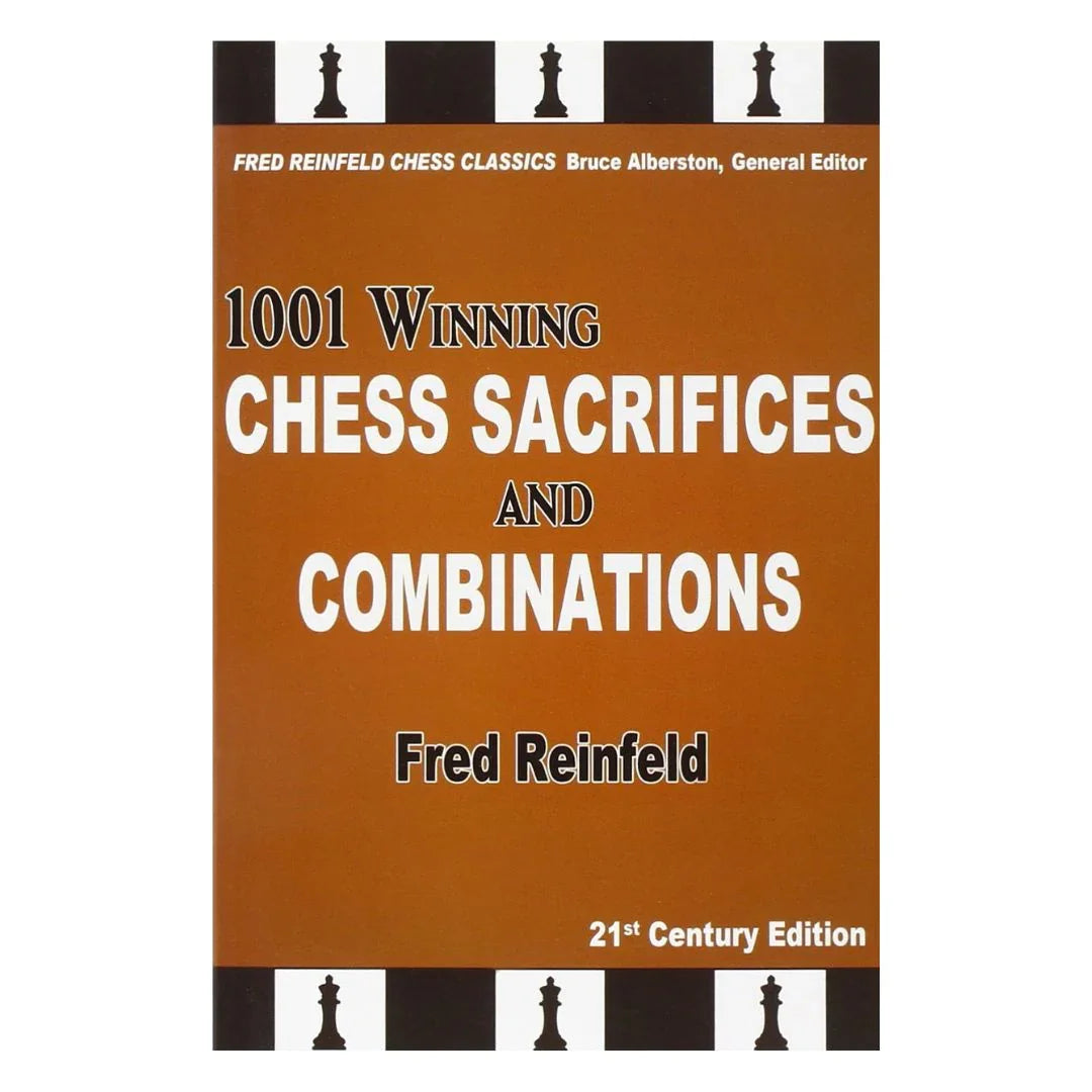 Schackbok 1001 Winning Chess Sacrifices & Combinations av Fred Reinfeld, taktiker för premium schackspel.