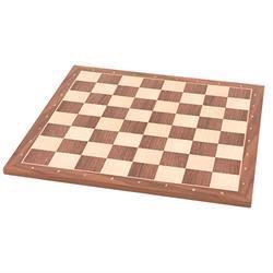 Lyxigt spansk schackbräde i valnöt med en fältstorlek på 45 x 45 mm.