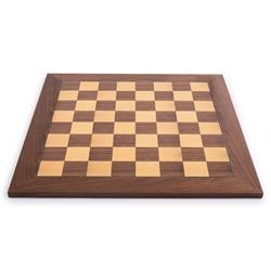 Lyxigt spansk schackbräde i valnöt (50 x 50 mm. fältstorlek)