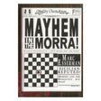 Omslaget till Mayhem in the Morra av Marc Esserman - en explosiv schackbok om Morragambiten som ger vit en vass kamprepertoar mot sicilianskt. 