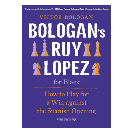Omslag till ”Bologans Ruy Lopez för svart” - en dubbelrepertoar mot spansk öppning baserad på Carlsen och Aronian.