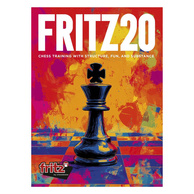 Framsidan av schackprogrammet Fritz 20 med träningsinslag.