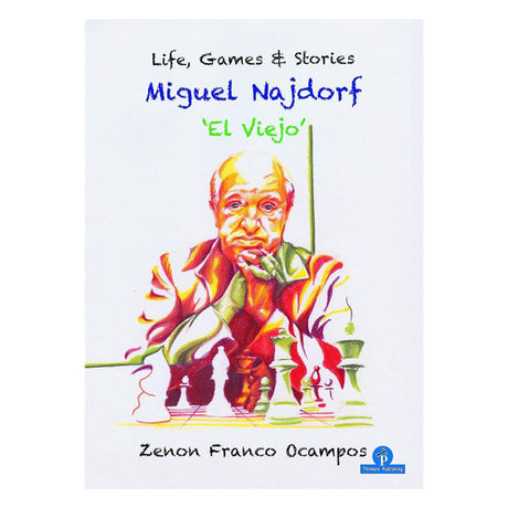 Schackbok om Miguel Najdorf, den argentinska schacklegenden, med 275 kommenterade partier och personliga berättelser från hans karriär