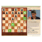 Stormästaren Daniel King sitter med ett upphöjt pekfinger för att uppmärksamma de uppoffringar som vit kan göra mot svarts svaga kung