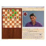 Stormester Daniel King visar en position på schackbrädet där svart har två öppna linjer där han kan placera sina torn.