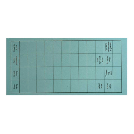 Baksidan av ett rundkort från Dansk Skaksalg, som kan användas för att anordna en schackturnering i Monrad-format här i färgen ljusblå.