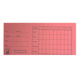 Framsidan av rundkort från dansk skaksalg, som kan användas för att anordna en schackturnering i Monrad-format här i färgen ljusrosa.