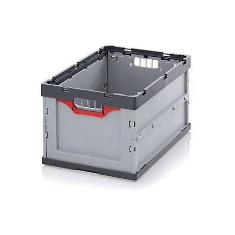 En grå transportlåda som kan användas för att förvara allt från schackspel, schackklockor till annan schackutrustning