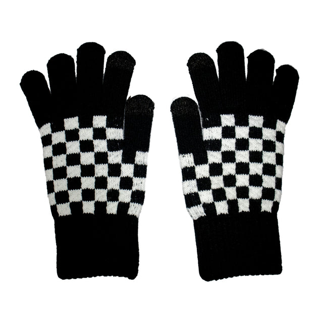 Handskar med fingrar och svarta fingrar med touchscreen-vänligt material