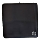 Schackbrädesskydd med dragkedja i svart neopren - för säker förvaring och transport av schackbräden