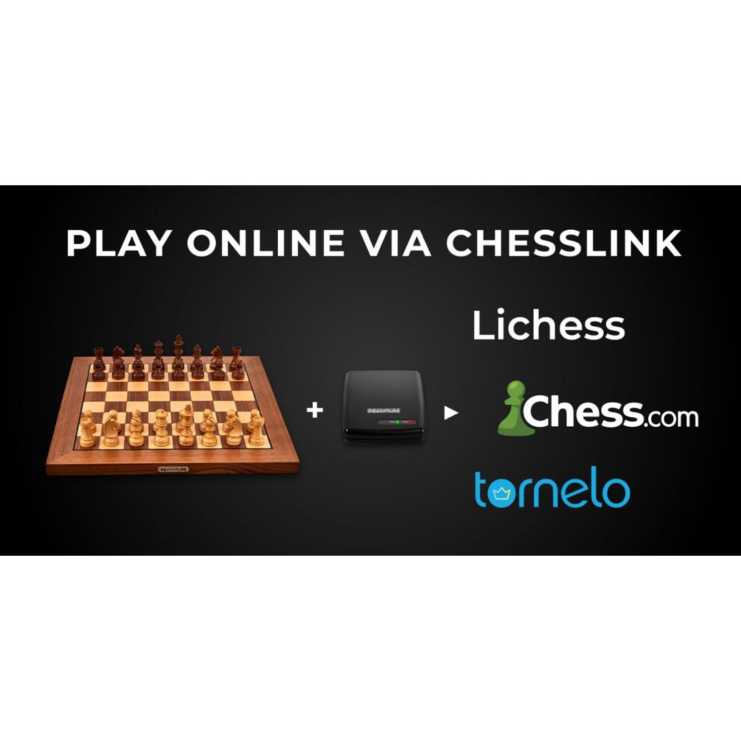 Med Chess Link kan man spille online på Chess.vom eller Lichess.ord med sin skakcomputer