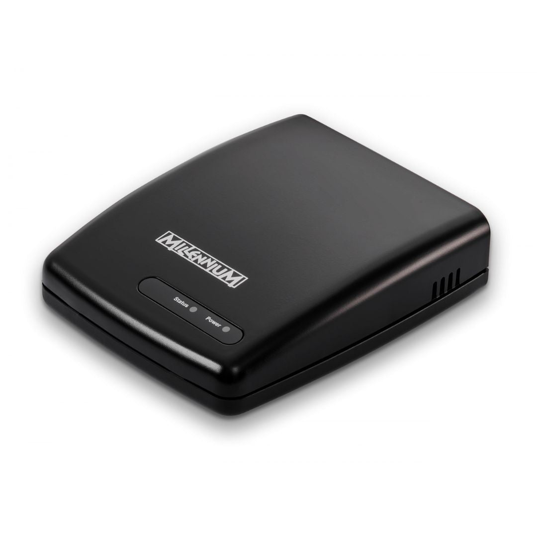 Släckt millennium chess link-anslutningsmodul sett från höger sida