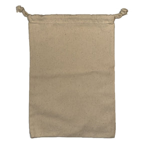 Beige bomullspåse från Schackshoppen för förvaring av träschackpjäser till premium schackspel.