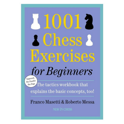 Omslag till schackboken 1001 Chess Exercises for Beginners av Masetti och Messa.