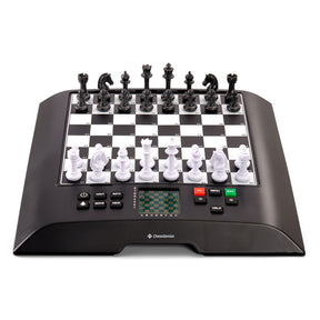 Chess genius schackdator i svart och vitt med notation på rutorna för nybörjare