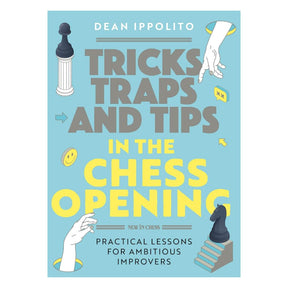 Schackbok Tricks, Traps, and Tips med fokus på schackspel och öppningsstrategier.