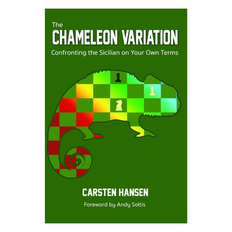 Omslag till ”Beating the Sicilian – The Chameleon Variation” av Carsten Hansen, med flexibla idéer mot sicilianska baserat på 1.e4, 2.Nc3 och 3.Nge2.