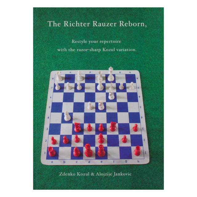 Framsidan av boken "The Richter Rauzer Reborn", en schackbok om huvudvarianten i Öppen Siciliansk för vita spelare som vill spela för seger.
