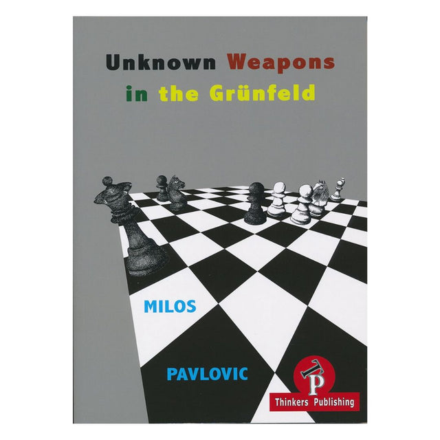 Framsidan av boken "The Modernized Grunfeld Defence" av GM Milos Pavlovic med ett repertoar för svart mot 1.d4.