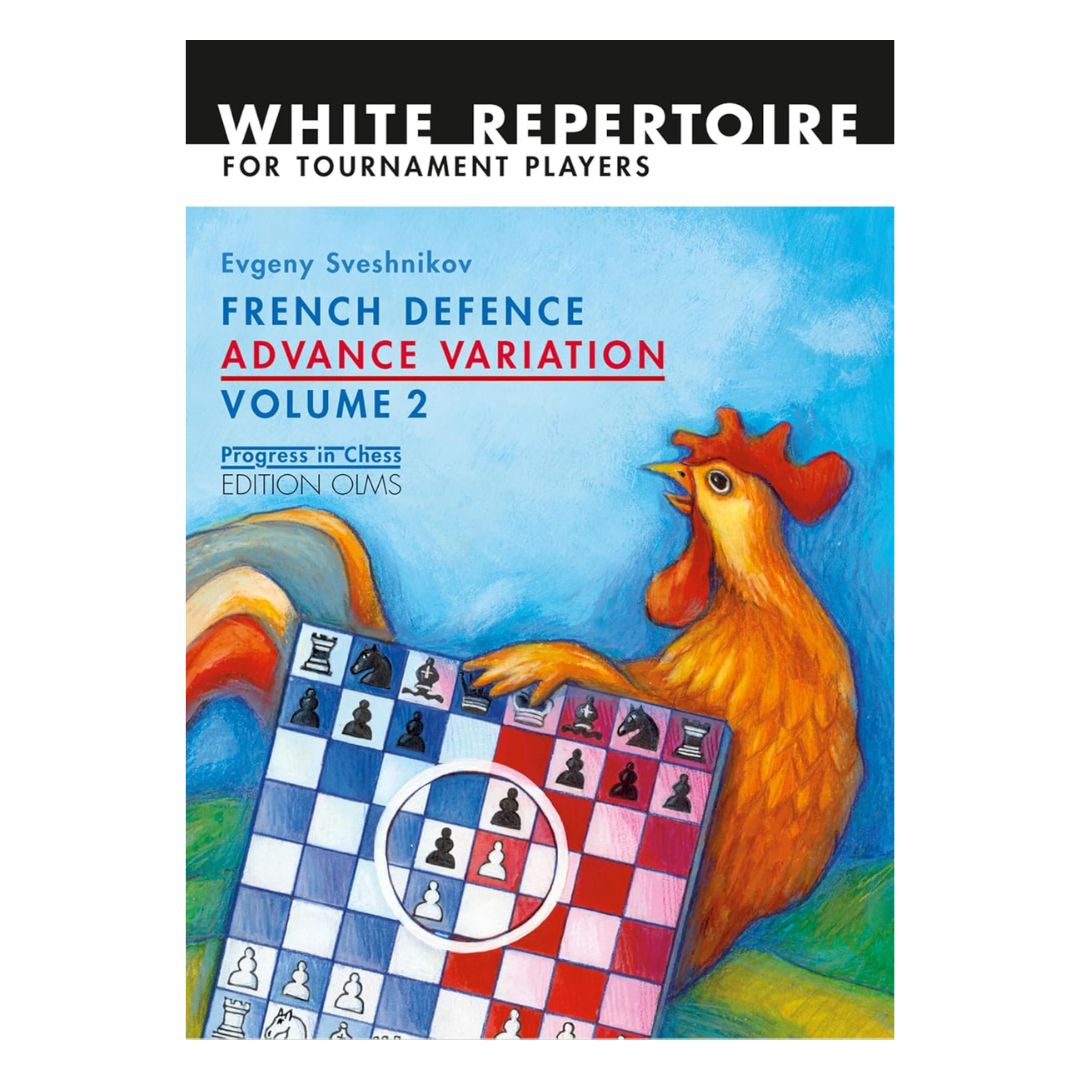 Omslag till schackbok skriven av Evgeny Sveshnikov om förflyttningsvarianten i franska försvaret. 