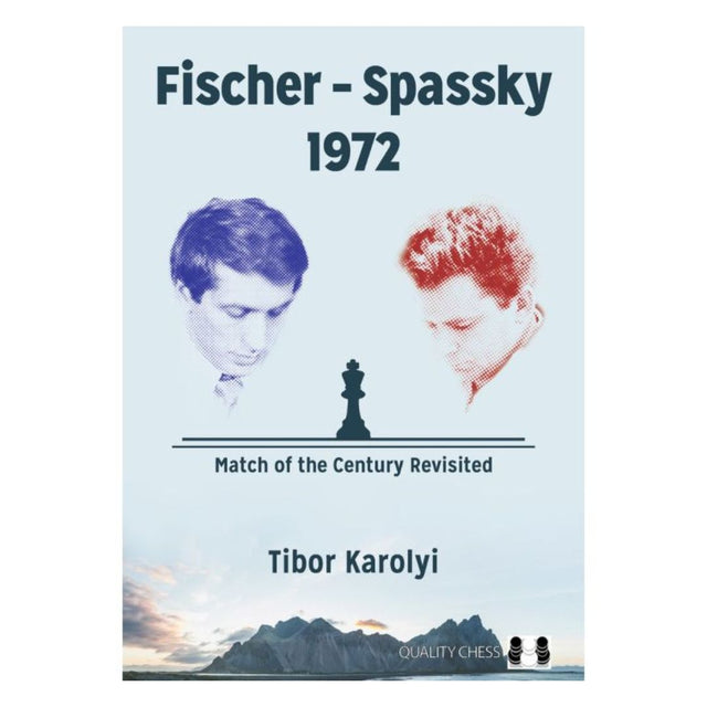 Omslag till schackboken Fischer - Spassky 1972 av Tibor Karolyi.