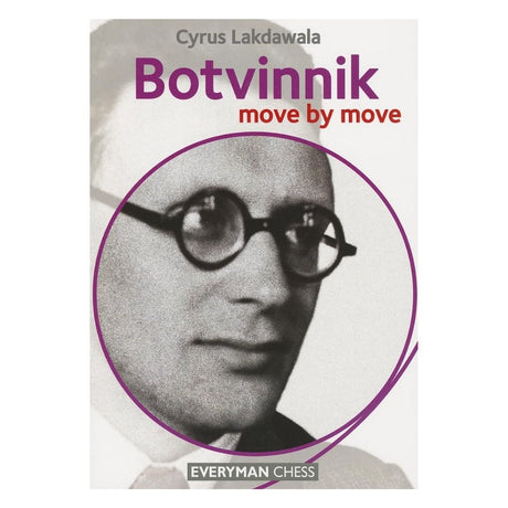 Omslag till schackboken Botvinnik move by move, om den sovjetiske trefaldige världsmästaren och hans spelstil