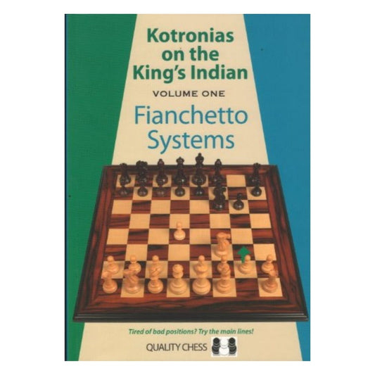 I dette første bind af Kotronias on the kings indian fokuseres der på fianchetto systemer som hvid kan spille