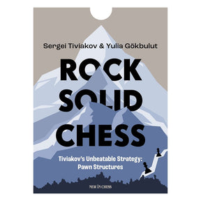 Rock Solid Chess bok med strategitips för schackspel, fokus på bondeformationer, New In Chess premium schacklitteratur.