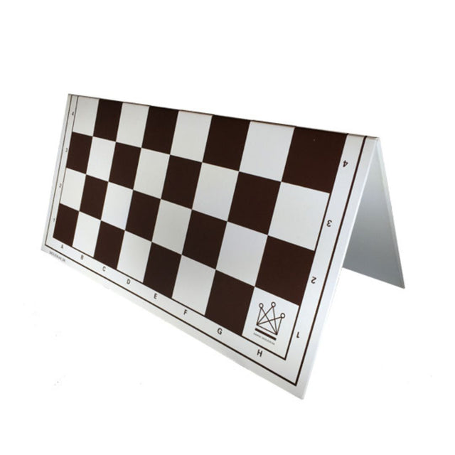 Skolernes skakdag (Skolernes skakdag) hopfällbart schackbräde i svart och vitt med dansk skolschacks logotyp tryckt på h1-fältet
