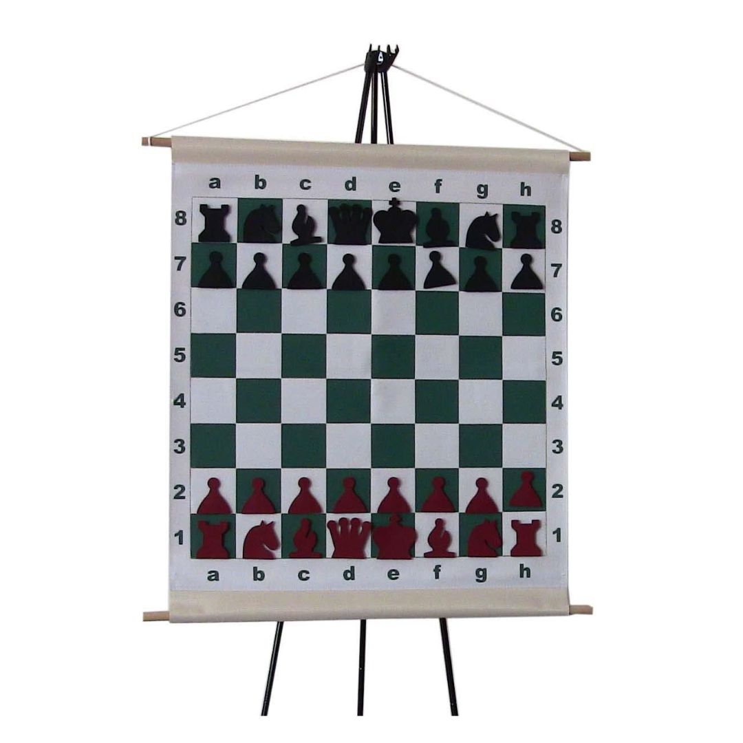 Demonstrationsbräde i vinyl som kan rullas ihop: Känd från schackklubbar över hela landet.