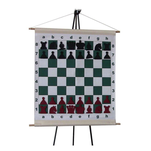 Demonstrationsbräde i vinyl som kan rullas ihop: Känd från schackklubbar över hela landet.