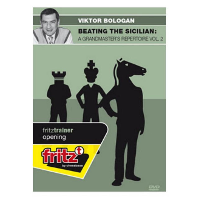 Omslaget till schack-dvd:n Beating the Sicilian: Grandmaster Bologan's Repertoire Vol. 2 utgiven av ChessBase, med en bild på stormästaren Viktor Bologan.