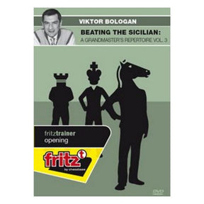Omslaget till schack-dvd:n Beating the Sicilian: Grandmaster Bologan's Repertoire Vol. 3 utgiven av ChessBase, med en bild på stormästaren Viktor Bologan.