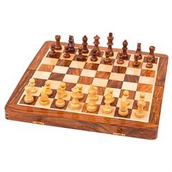 Lux handgjort schackspel i trä 41 x 41 cm från Indien