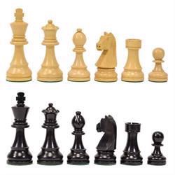 Sorte luksus skakbrikker med pose. Klassiske staunton skakbrikker med tysk springer