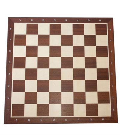 Professionellt schackbräde i trä - mörk mahogny (50 mm. fältstorlek)